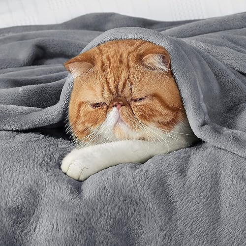 Miniatura 5 de Fleece Throw Blanket for Couch - Grey Throw Blankets Lightweight Fuzzy Cozy Soft Plush Warm Blankets and Throws for Sofa, 50x60 inches