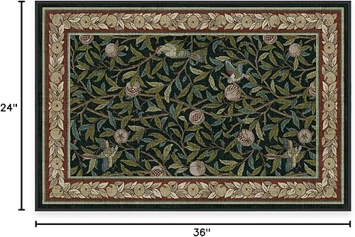 Vista 179 de RUGGABLE x Morris & Co Tapete prémium de pasillo lavable, para pasillo, cocina, entrada, sala de estar, dormitorio u oficina, con base Madreselva