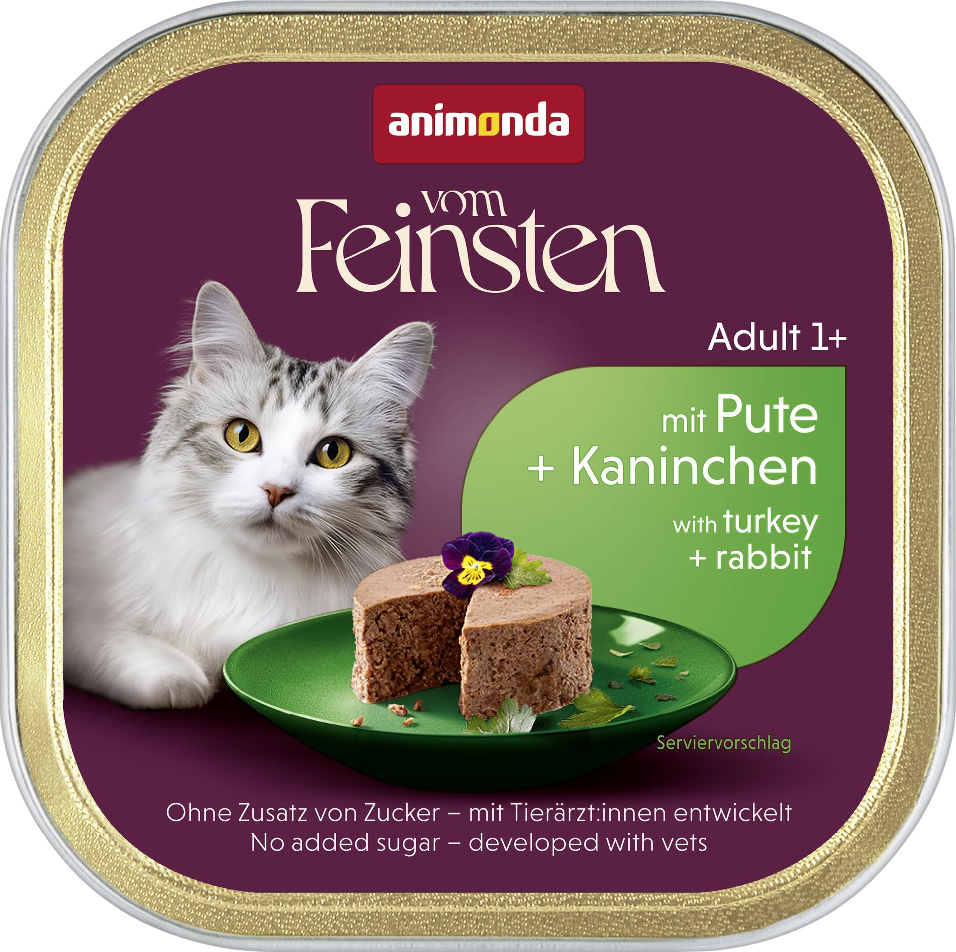 animonda vom Feinsten Katzenfutter nass mit Pute + Kanichen (32 x 100g)