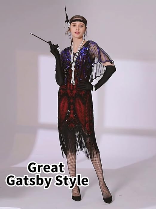 IWIWB 1920s Sequin Vintage Dress Beaded Gatsby Flapper Dress with accessories set (Small, Style03-Black) : Clothing, Shoes & Jewelry - Amazon.com IWIWB 1920s Sequin Vintage Dress Beaded Gatsby Flapper Dress with accessories set (Small, Style03-Black) : Clothing, Shoes & Jewelry - Amazon.com