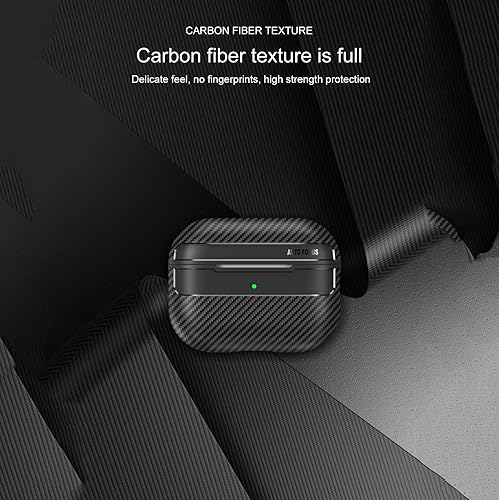 Miniatura 7 de Funda de fibra de carbono para AirPods Pro 2, carcasa suave, a prueba de golpes, funda protectora para AirPod Pro Gen 2 2022 con llavero