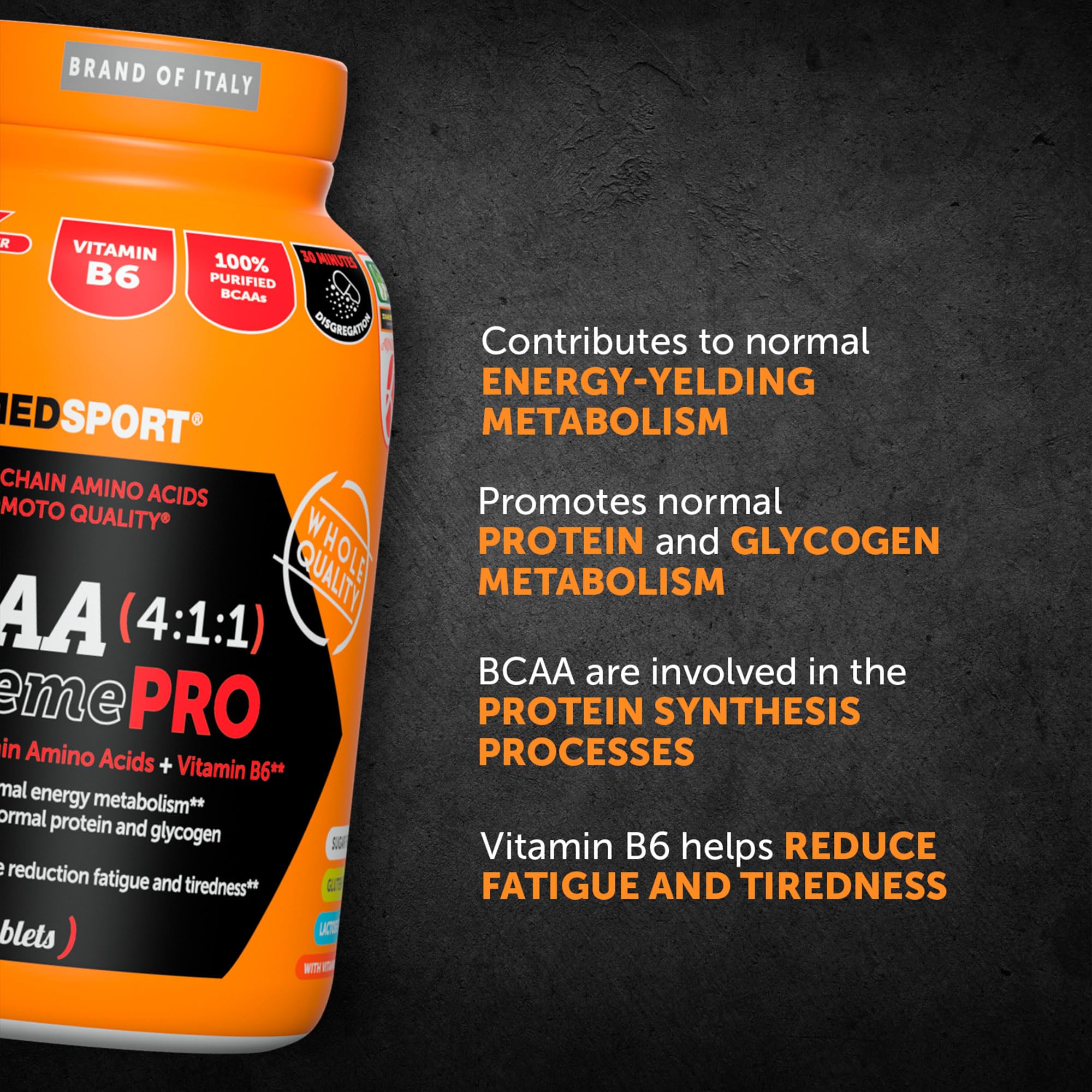 NAMEDSPORT> BCAA 4:1:1 ExtremePro, Supplément à base d’Acides Aminés Ramifiés et de Vitamine B6, contribue à la Synthèse Protéique, Idéal dans les Sports d’Endurance, Brand Of of Italy, 110 Comprimés