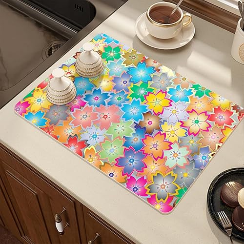 Miniatura 107 de Golener Tapete para barra de café, tapete para debajo de la cafetera, tapete para bandeja debajo de la máquina de café, tapete absorbente de goma