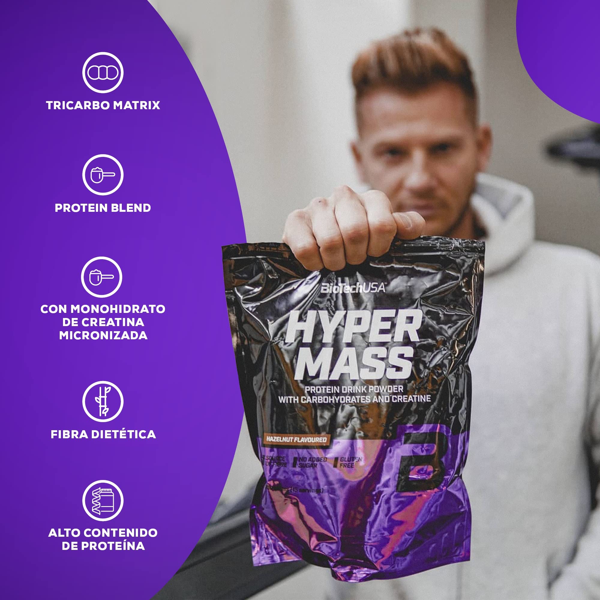 BioTechUSA Hyper Mass | Carbohidratos y proteínas | Con creatina