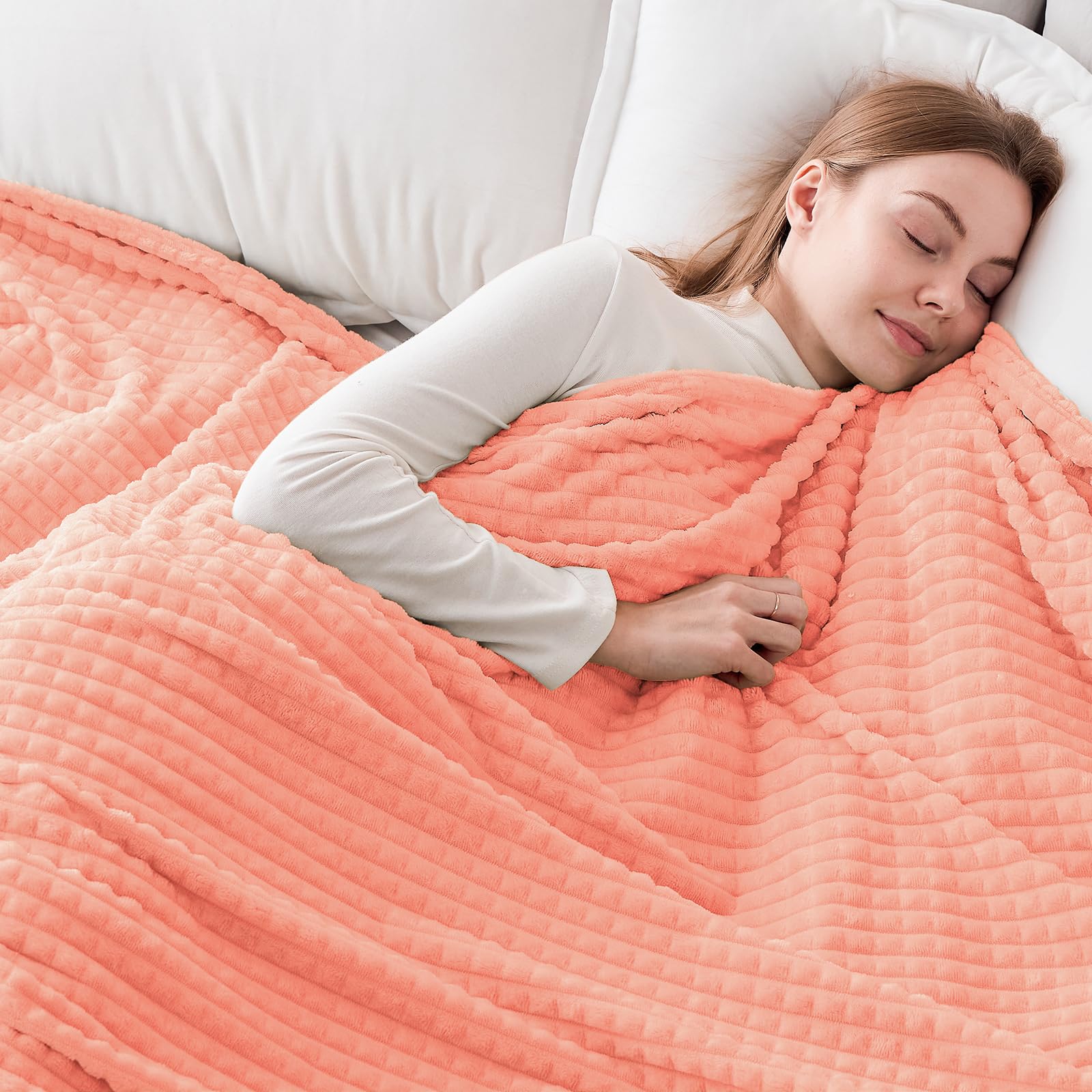 EMME Fleece Throw Blanket for Sofa Soft, Fluffy, 200 x 230cm, 3D Touch Experience, Warm Cozy Throw - Image 2