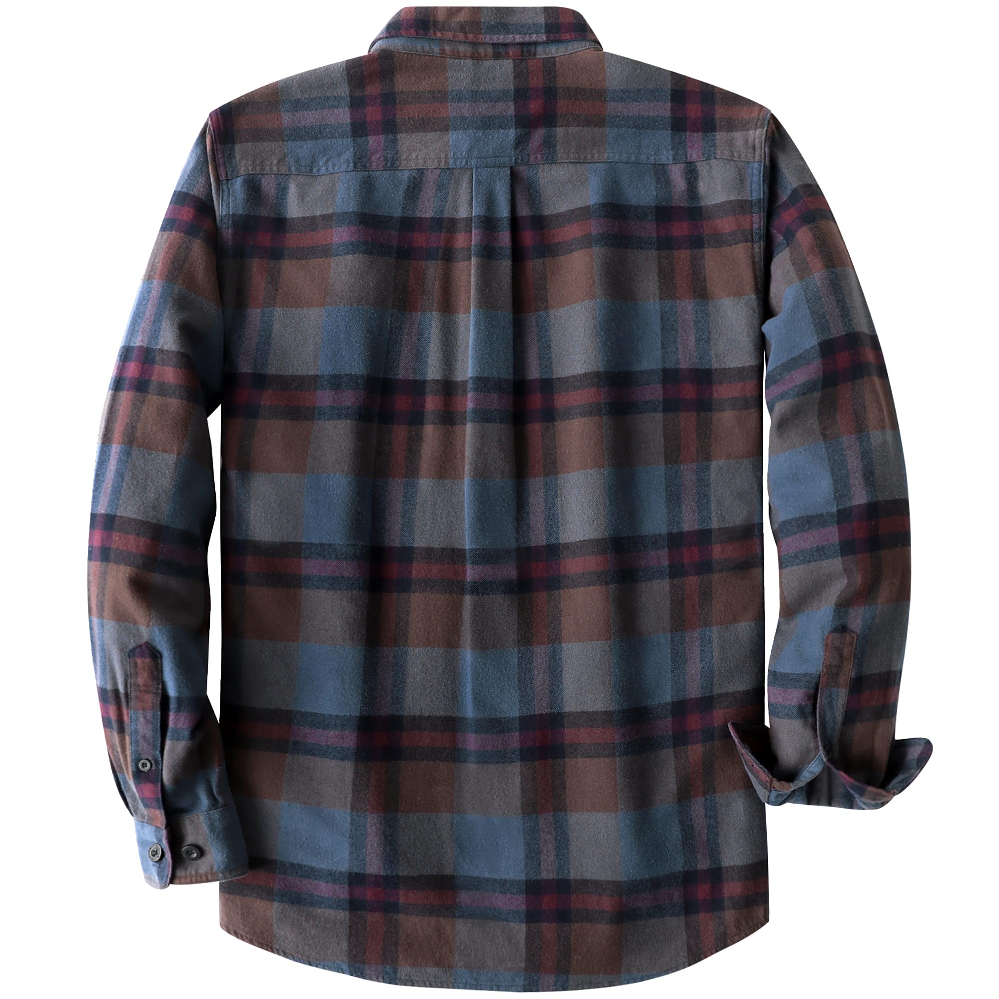 Dubinik® 6 oz Flanellhemd Herren Flanellhemden Herren Langarm Regular Fit Kariert Button Down Warm Freizeit Herren Hemd