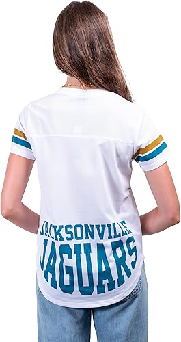 Miniatura 3 de Ultra Game - Camiseta de malla suave con rayas de equipo de fútbol americano de la NFL para mujer