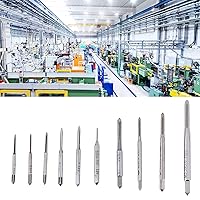 Vista 1 de 10 piezas de roscas de rosca de mano M1 a M3.5, HSS Mini Plug Tap Tornillo Juego de taladro Herramienta de roscado, M1, M1.2, M1.4, M1.6, M1.7