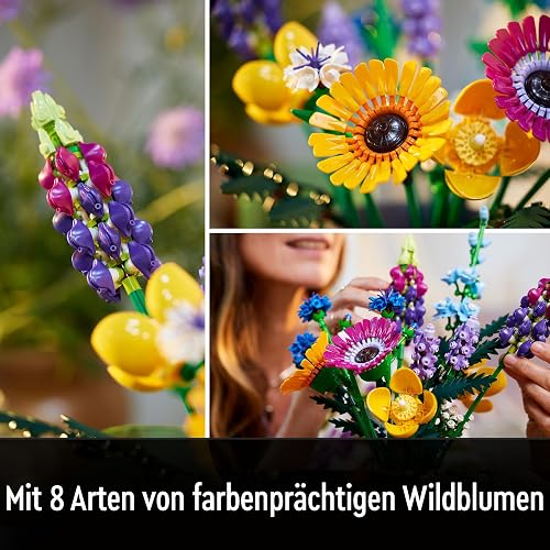 LEGO Icons Botanicals Bundle: Includes Wildflower Bouquet (10313) and Orchid (10311), Botanical Collection Sets with Artificial Flowers and Plants, Crafts for Adults, Home Decor Gift for Her or Him - 4