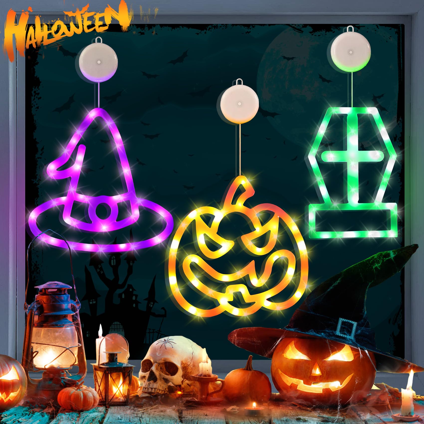 Amazon.com: Halloween Lights, 3 Pack Halloween Window Lights