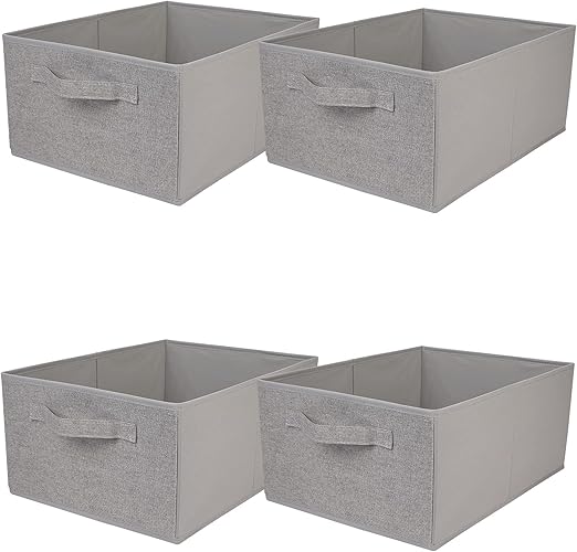 JAKAGO Foldable Wardrobe Storage Boxes 4 Pack, Superior Fabric Wardrobe