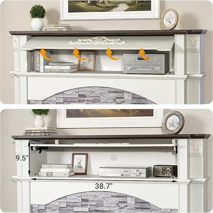 Chimenea Eléctrica 51" Con Estante, TV Stand 45" miniatura 4