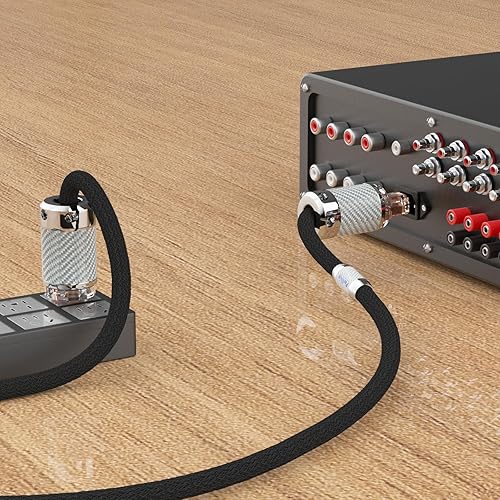 Miniatura 5 de Preffair Audiophile - Cable de alimentación HiFi de 10 AWG, cable de alimentación principal de CA de EE. UU. con conector hembra IEC320-C15 de 125