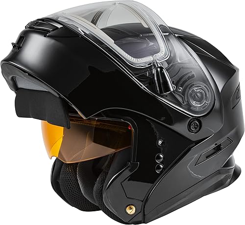 Miniatura 3 de GMAX MD-01S - Casco modular de nieve sólido con hebilla de liberación rápida (Negro, 2XL) - Aprobado por FMVSS 218