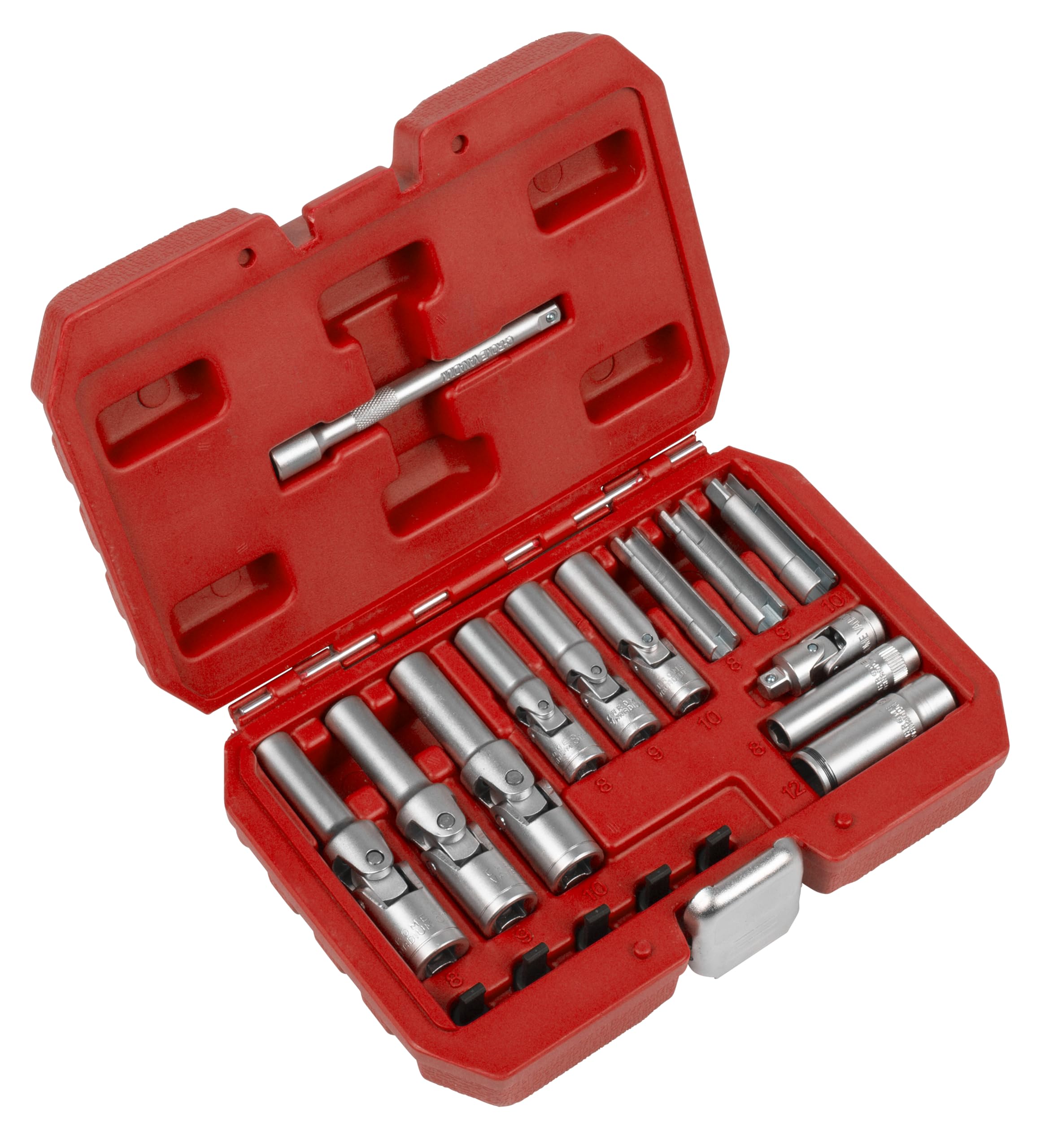 Sealey 18 Piece 1/4" and 3/8" Drive Glow Plug Socket Set Combination