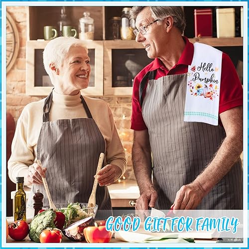 Miniatura 8 de Juego de decoración de cocina de otoño de 7 piezas, incluye 2 toallas de cocina de otoño divertidas y 5 cucharas de madera, utensilios de bambú,