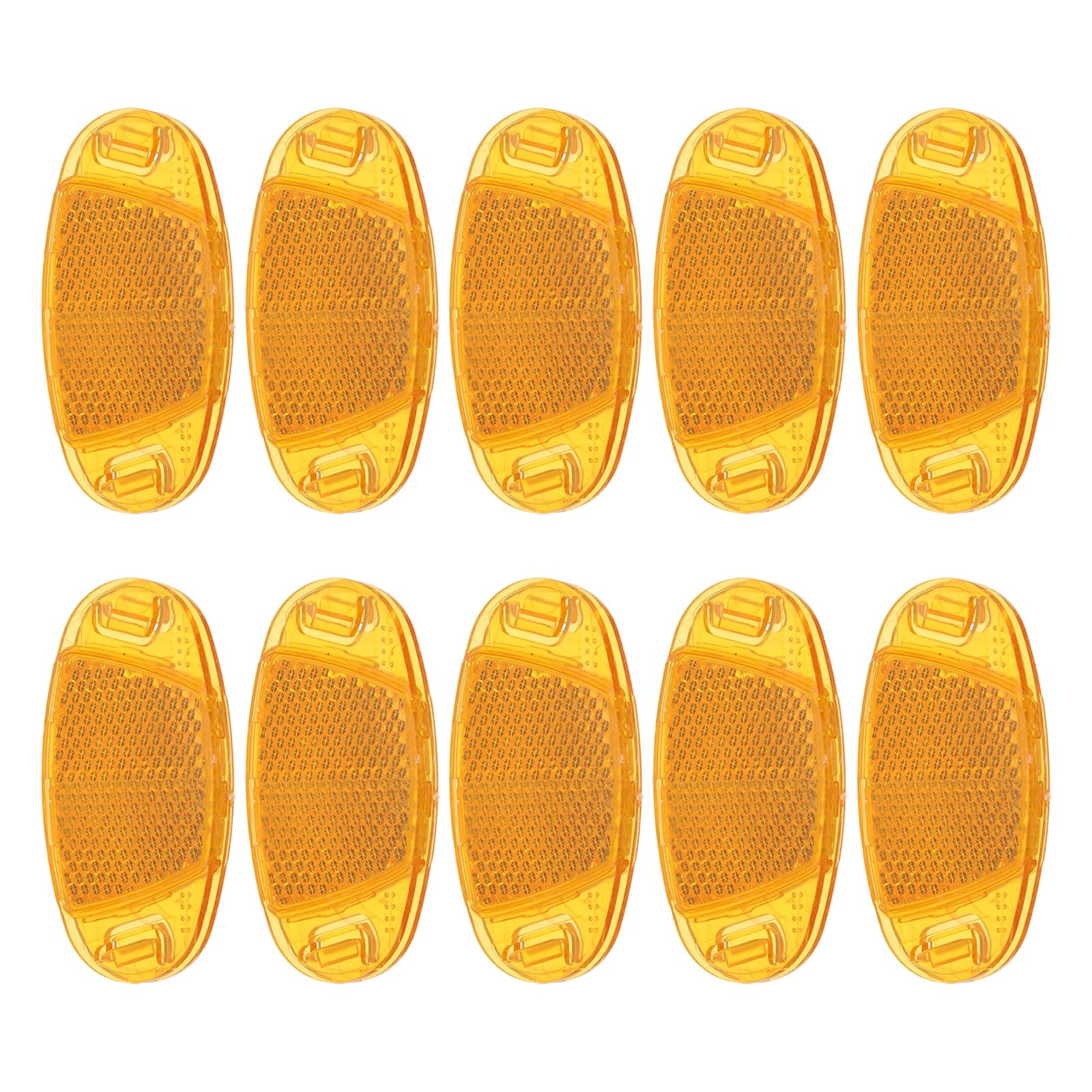 PATIKIL Bike Wheel Reflectors, 10 Pcs Plastic Universal Oval Safety Bicycle Wheel Rim Reflective Warning Reflective for Trailer Mountain Bike Bicycles Night Riding, Orange