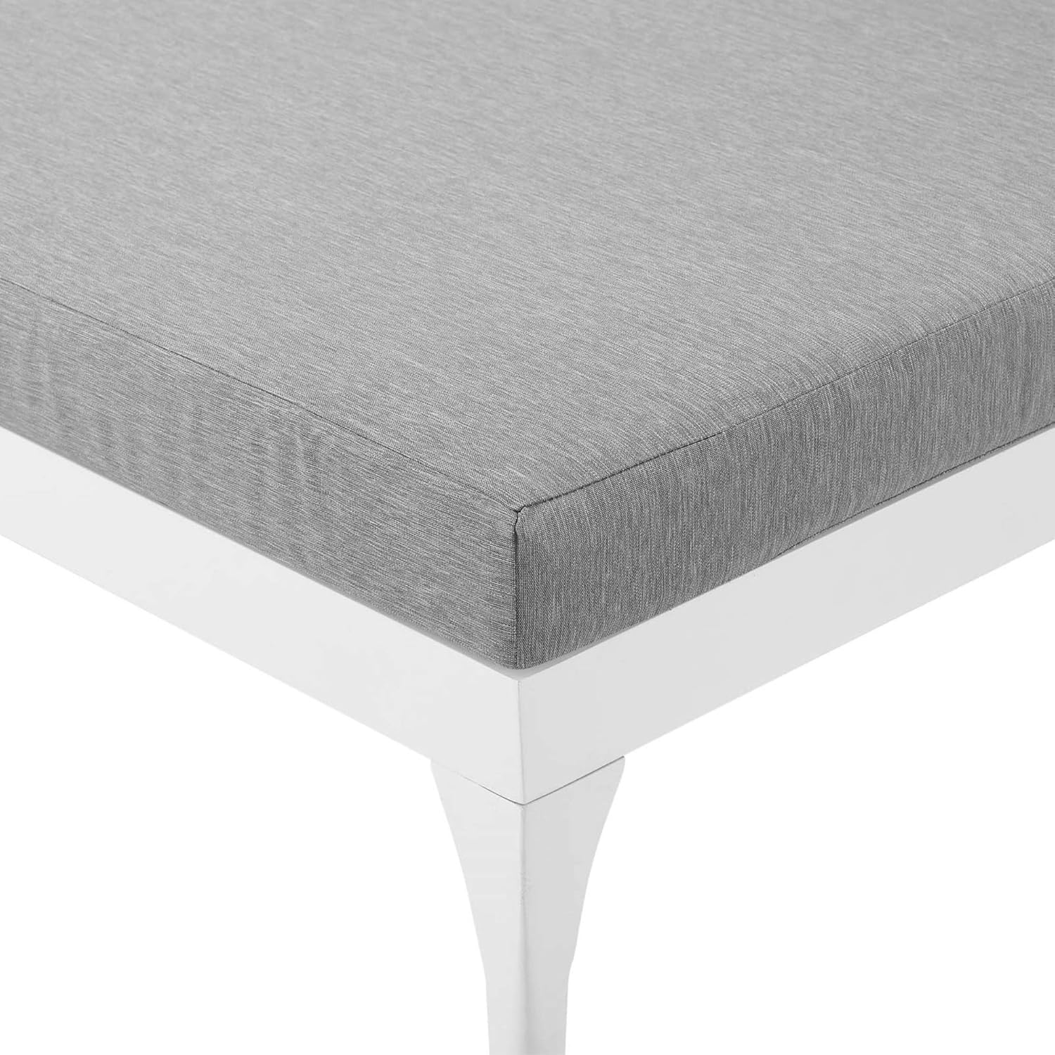 Ergode Perspective Outdoor Patio Lounge Chair | Comfortable & Stylish | Adjustable Recline | Durable Aluminum Frame | Non-Marking Foot Caps | White Gray