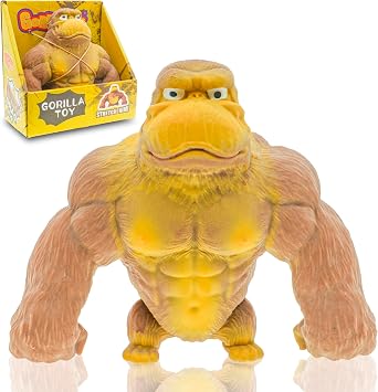 Stretchy Monkey Fidget Toy - Funny Brown Gorilla Stress Relief Toy, Squeeze and Decompress, Easter Gift for Kids and Adults