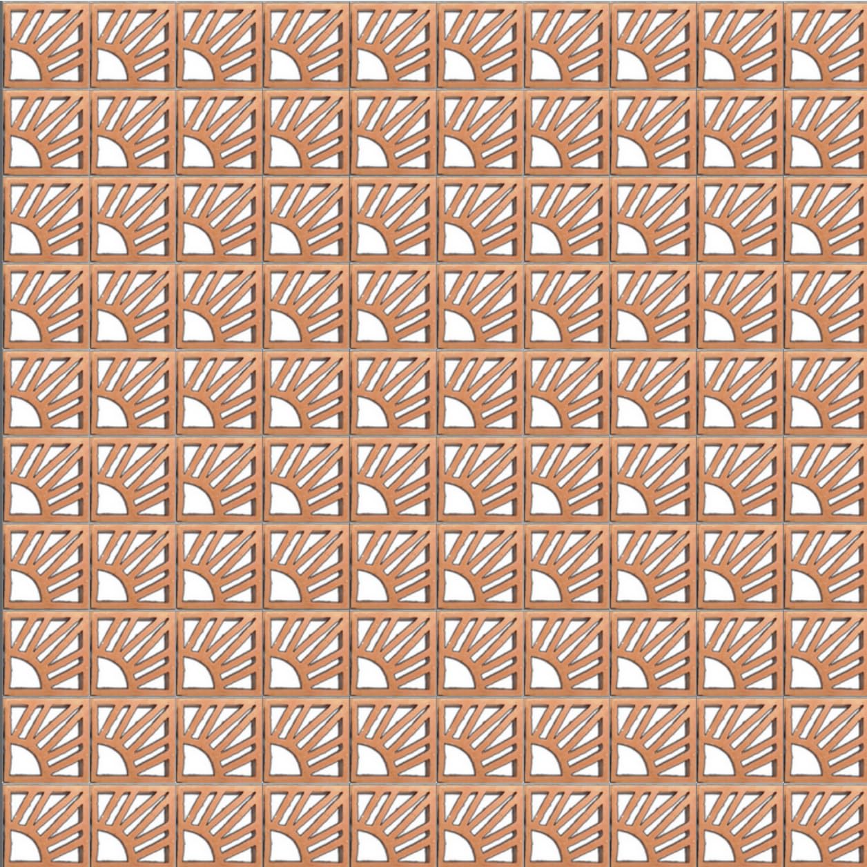 Terracotta Breezeblocks - Mattone modellato con ornamento (mattoni, sole, 50, BE-)