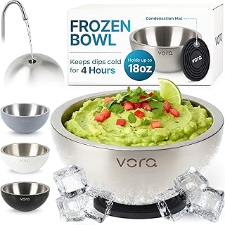 Vora 18oz Dip Chiller Bowl | Stainless Steel Chilled Dip Bowl for Dips, ...