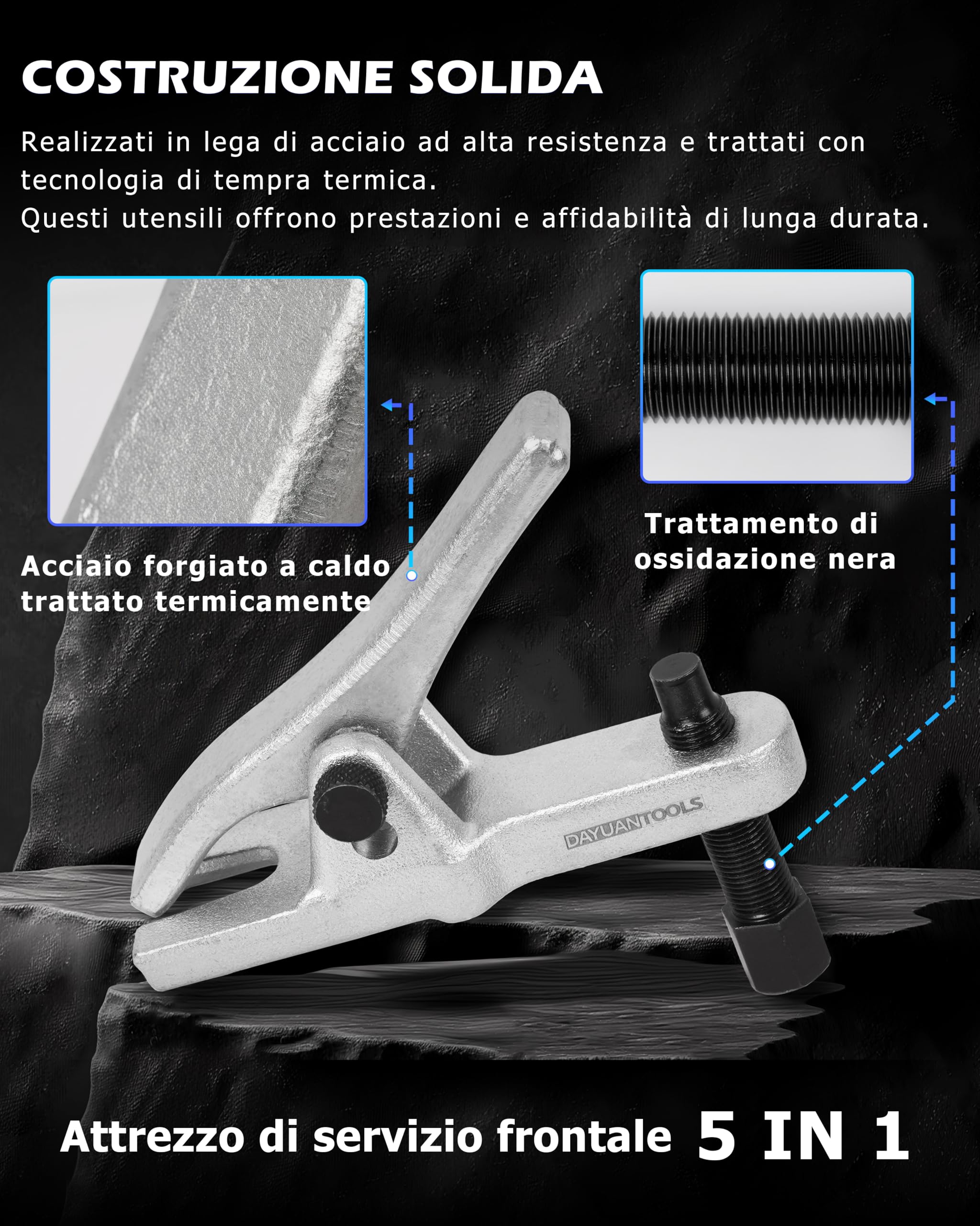 DAYUAN Kit Professionale di Riparazione per estremità Anteriore, estrattore per Braccio Pitman, separatore per Giunto sferico e Tirante per Fascette