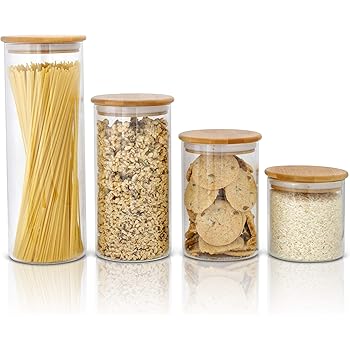 glass cereal jars
