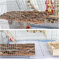 Vista 2 de Paquete de 2 perchas de corcho 100% natural de 16 x 12 pulgadas, tablas de asiento de corcho para pájaros, accesorios de decoración de corteza