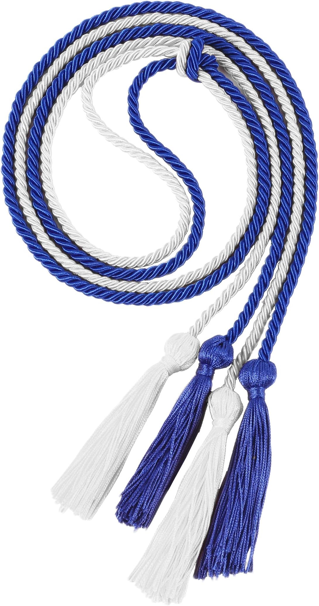UIALECG Double Graduation Honor Cords - Royal Blue and White,68" Long