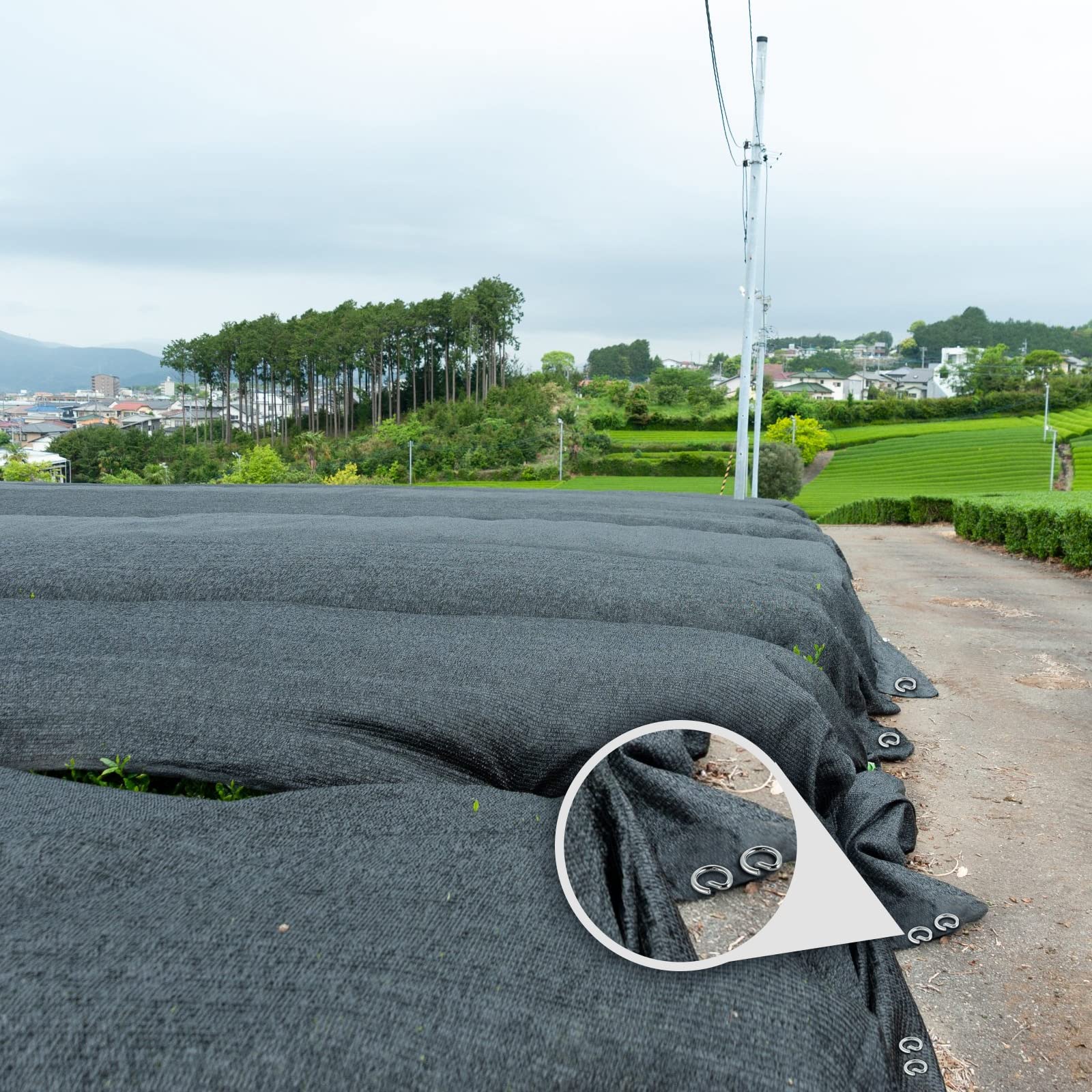 Dunzy 6 Inch Landscape Staples Galvanized Steel Circle Top Pins Heavy Duty Garden Stakes Landscape Pins Sod Lawn Staples for Weed Barrier Fabric Landscaping Yard Garden Ground Tent (200 Pcs)