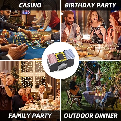 Miniatura 6 de Barajador automático de cartas de juego, UNO, Texas Hold'em, Poker, juegos de cartas caseras, blackjack, máquina de barajar póquer eléctrica a pilas