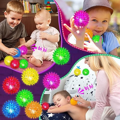 Miniatura 5 de Bola de luz inflable para niños – Juguetes sensoriales LED intermitentes para niños con autismo, bolas de estrés para niños de 1 a 3 años, bolas