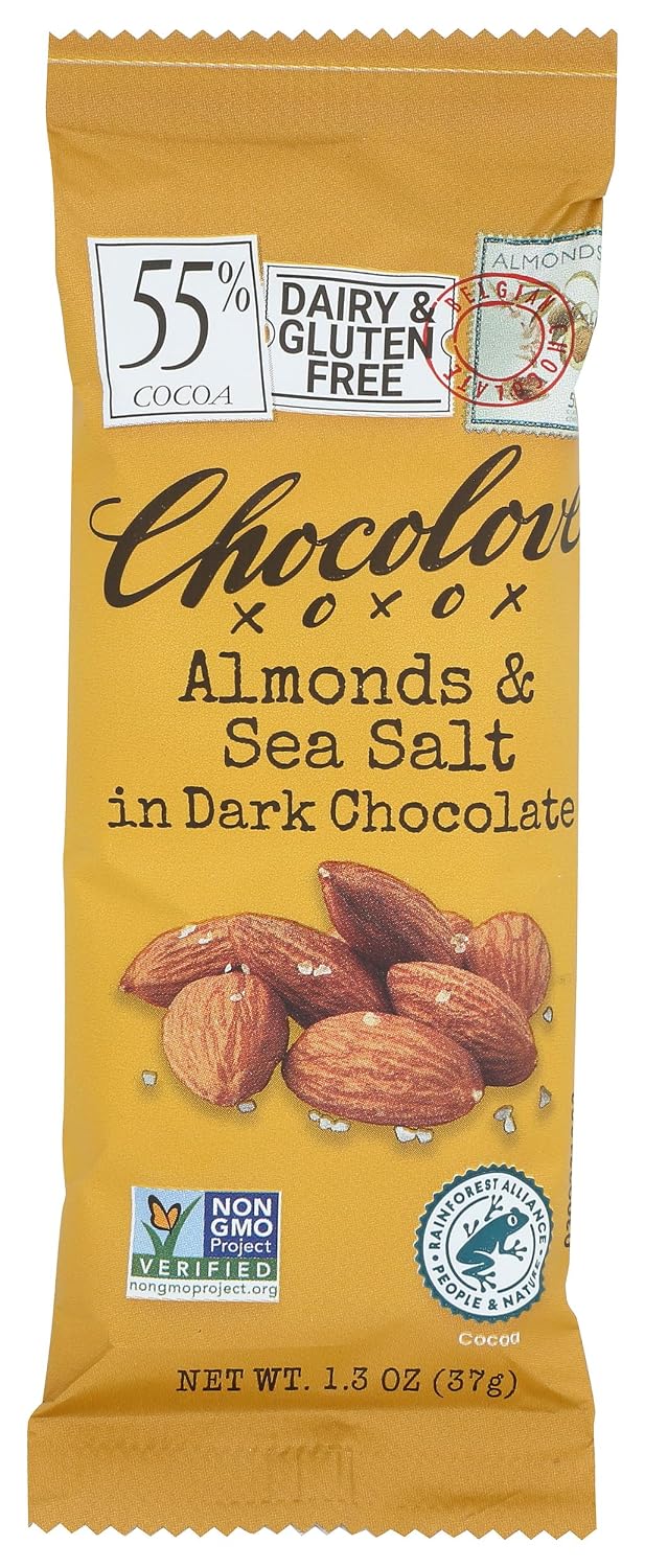 Chocolove, Almonds & Sea Salt in Dark Chocolate Bar, 1.3 Ounce