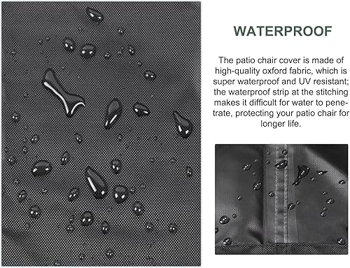 Miniatura 5 de MaWGcowerd Funda para muebles de patio, tela Oxford 420D, funda impermeable, 4 piezas de muebles de jardín al aire libre, cubierta de protección