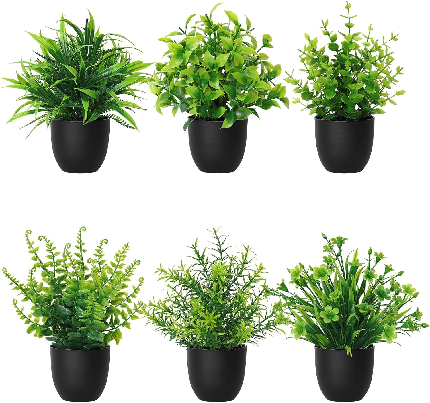 Betylifoy Artificial Potted Plants Mini 6PCS Small Fake Plants Greenery