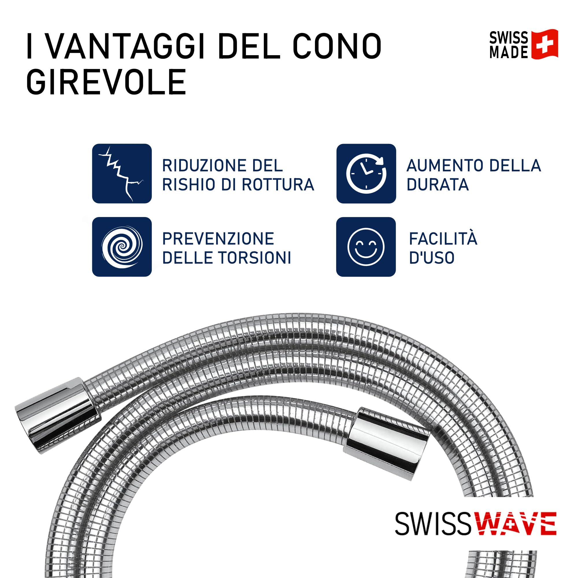 Shower Hose Silver 1600 mm - Image 2