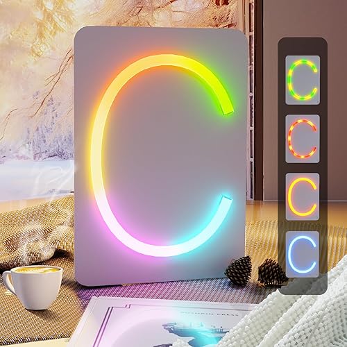 1 adaptador (debe comprar) para un máximo de 6 letras, letras iluminadas de marquesina coloridas, letrero de neón personalizado para decoración de
