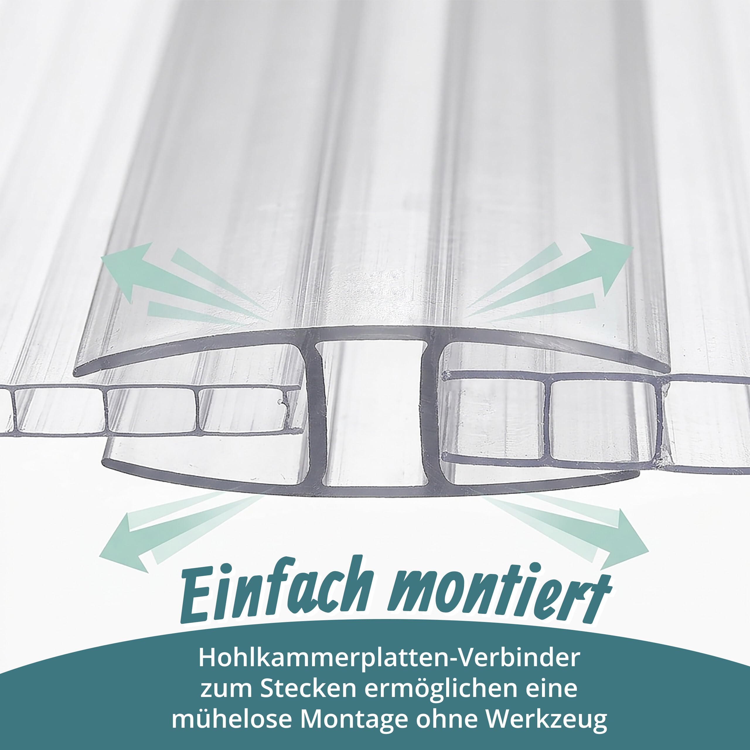 Relaxdays Doppelstegplatten 10er Set, mit Verbinder, Hohlkammerplatten 6 mm, Gewächshaus, HB: 121x60,5 cm, transparent