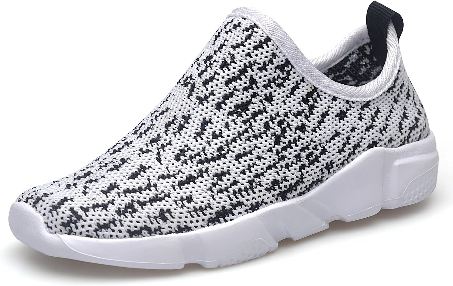 Kid's Breathable Lightweight Mesh Cute Sneakers Boys and Girls Anti-Slip Sports Running Shoes EU21 White