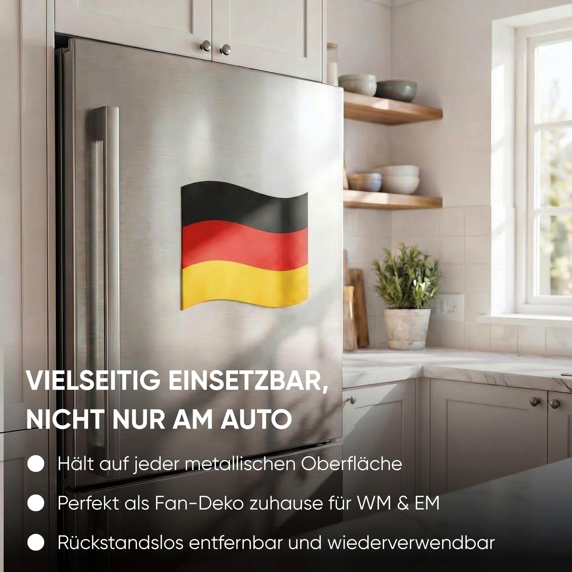 Sonia Originelli Fanset Fanartikel für das Auto Außenspiegelfahnenset Magnetfahnen für die Türen EM WM Fussball, Farbe: Deutschland
