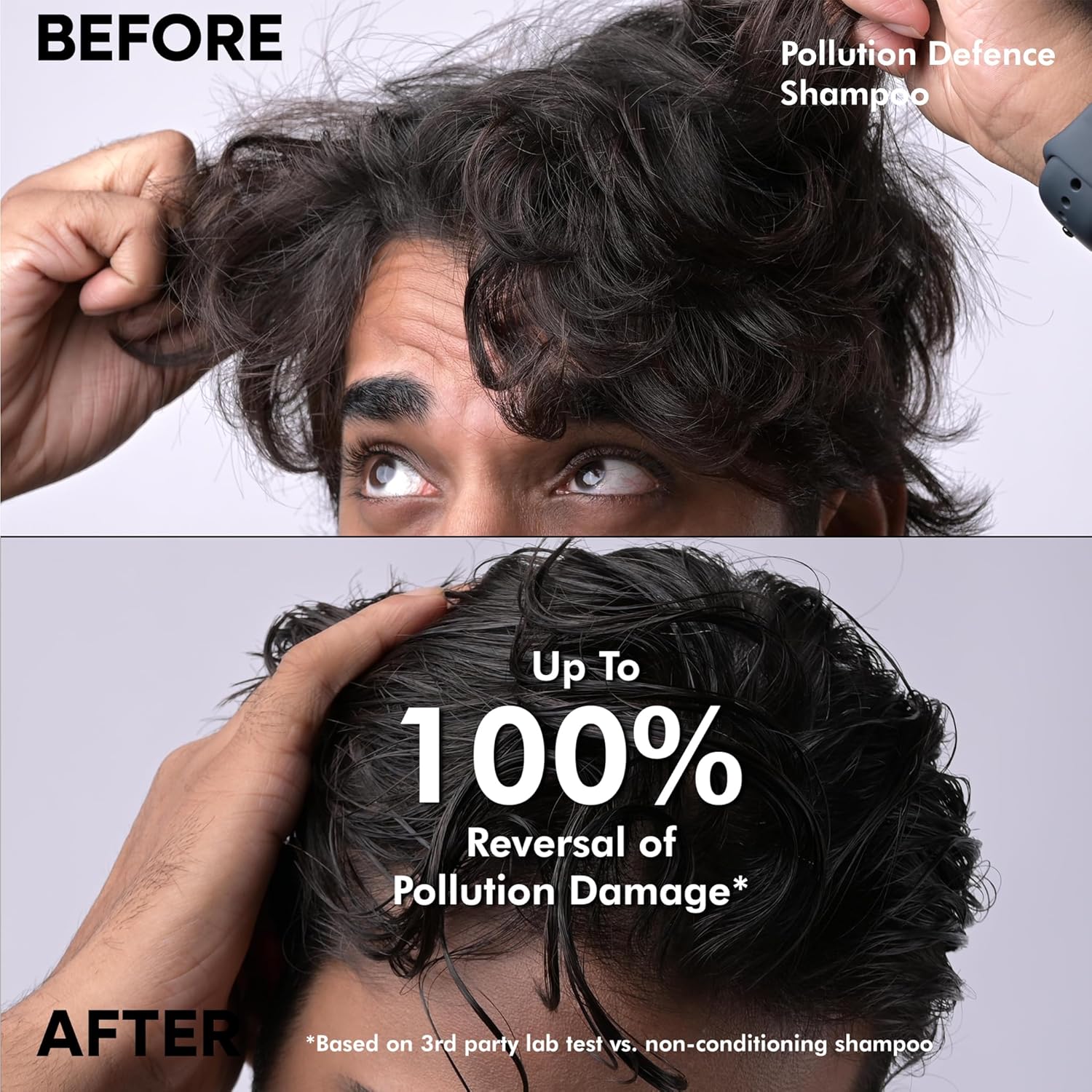 Pollution Defence Shampoo + Damage Repair Conditioner | Clarifies Cleanses Scalp | Reduces Breakage Frizziness | Improves Hair Shine | Charcoal Shampoo, Avocado Conditioner | 340ml+180ml