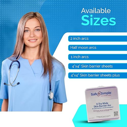 Miniatura 5 de Safe n' Simple Hojas de barrera cutánea Paquetes envueltos individualmente de 4 x 4 pulgadas Hoja de barrera de ostomía médica hidrocoloide Hojas