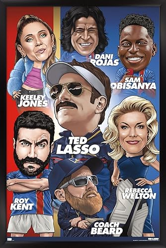 Miniatura 1 de Trends International Ted Lasso - Póster de pared con cuadrícula de personajes, 14.72 x 22.37 pulgadas, versión enmarcada en negro