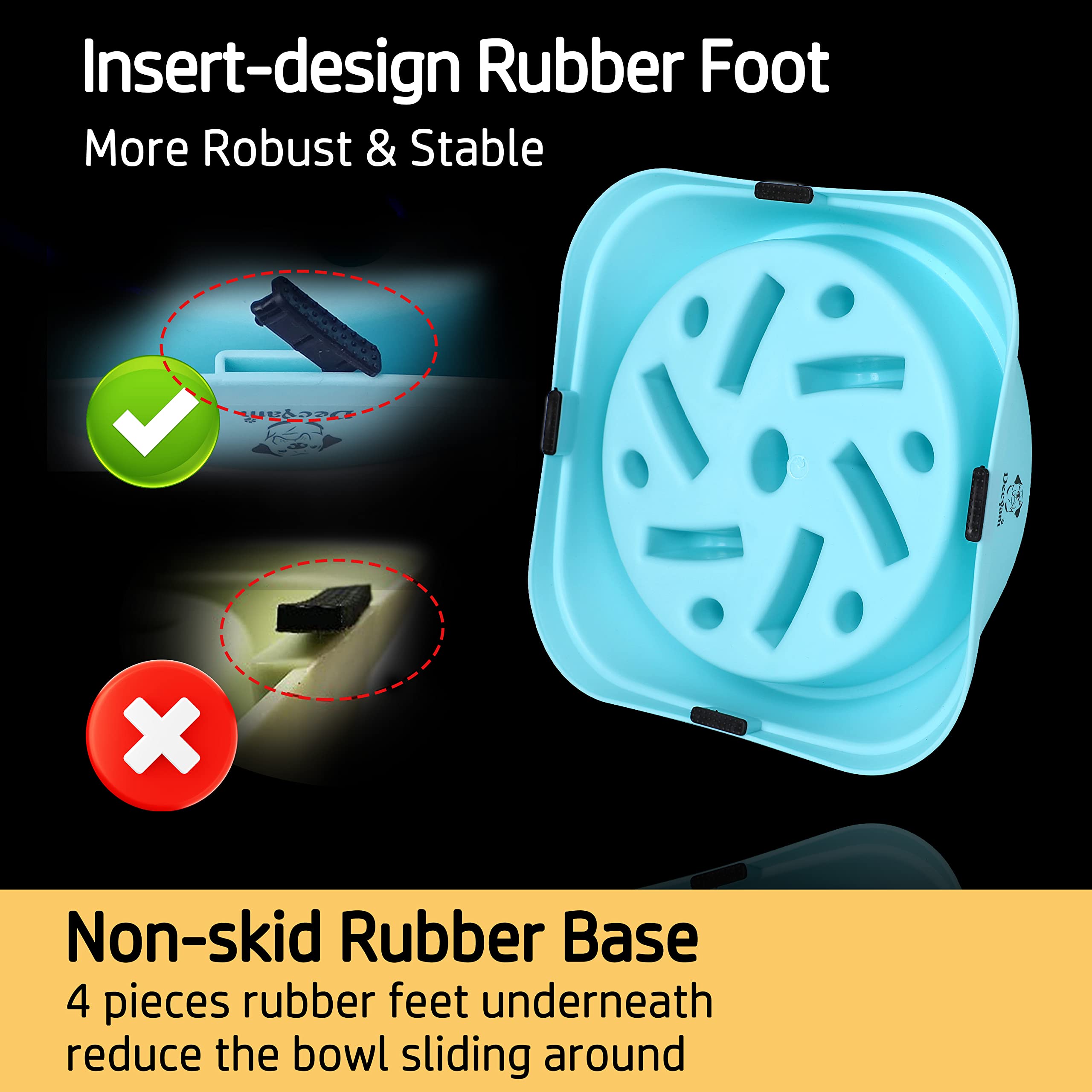 Decyam Ciotola Anti Ingozzamento Ciotole per Cani Mangiare Lento Distributore di Cibo Lento Antiscivolo Durevole