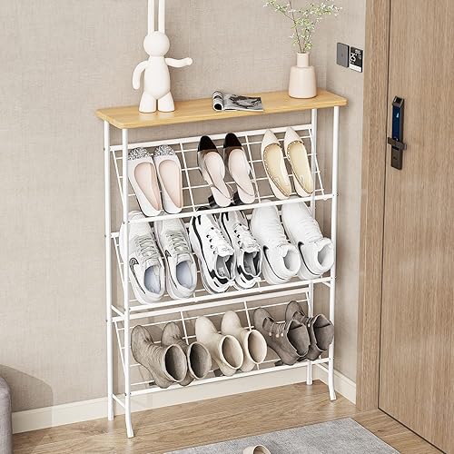 Miniatura 8 de Shoe Rack Storage Sturdy 4 tier Metal Shoe Storage Cabinet Free Standing Shoe Racks Space Saving Over the Door Shoe Organizer for Entryway Hallway