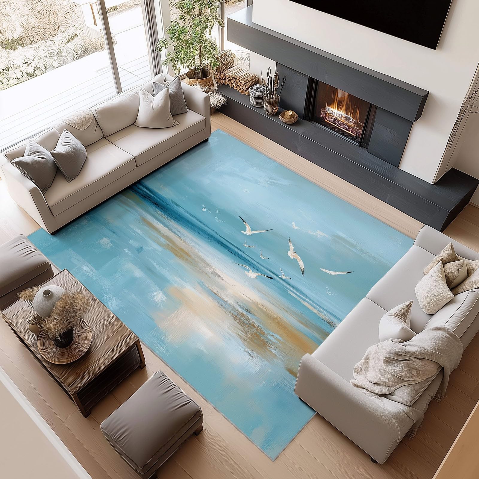 Tapis paysage marin lavable et antidérapant grand format pour la cuisine
