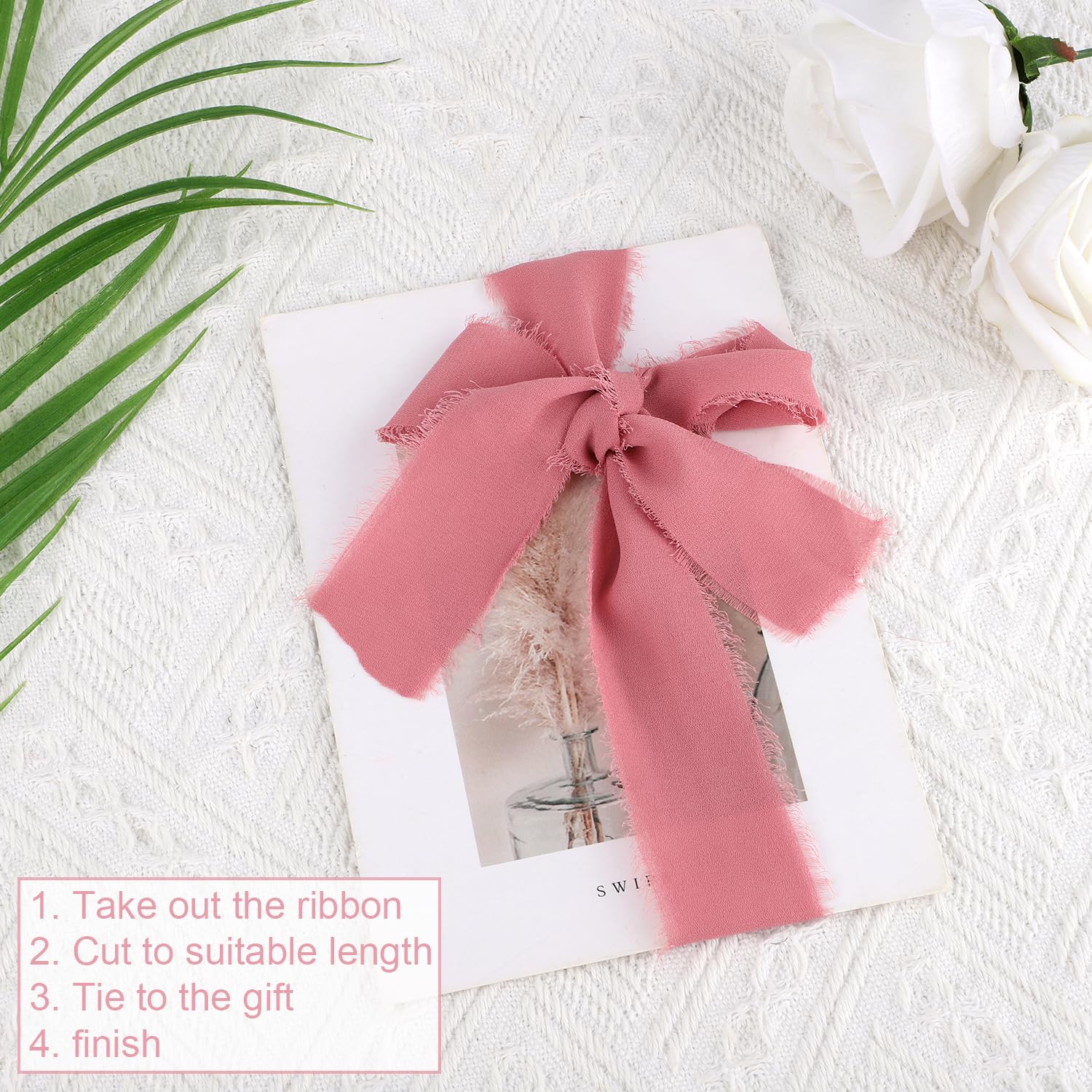 3 Rotoli Nastro in Chiffon, Rotoli di Nastro in Chiffon da 3,8 cm x 640