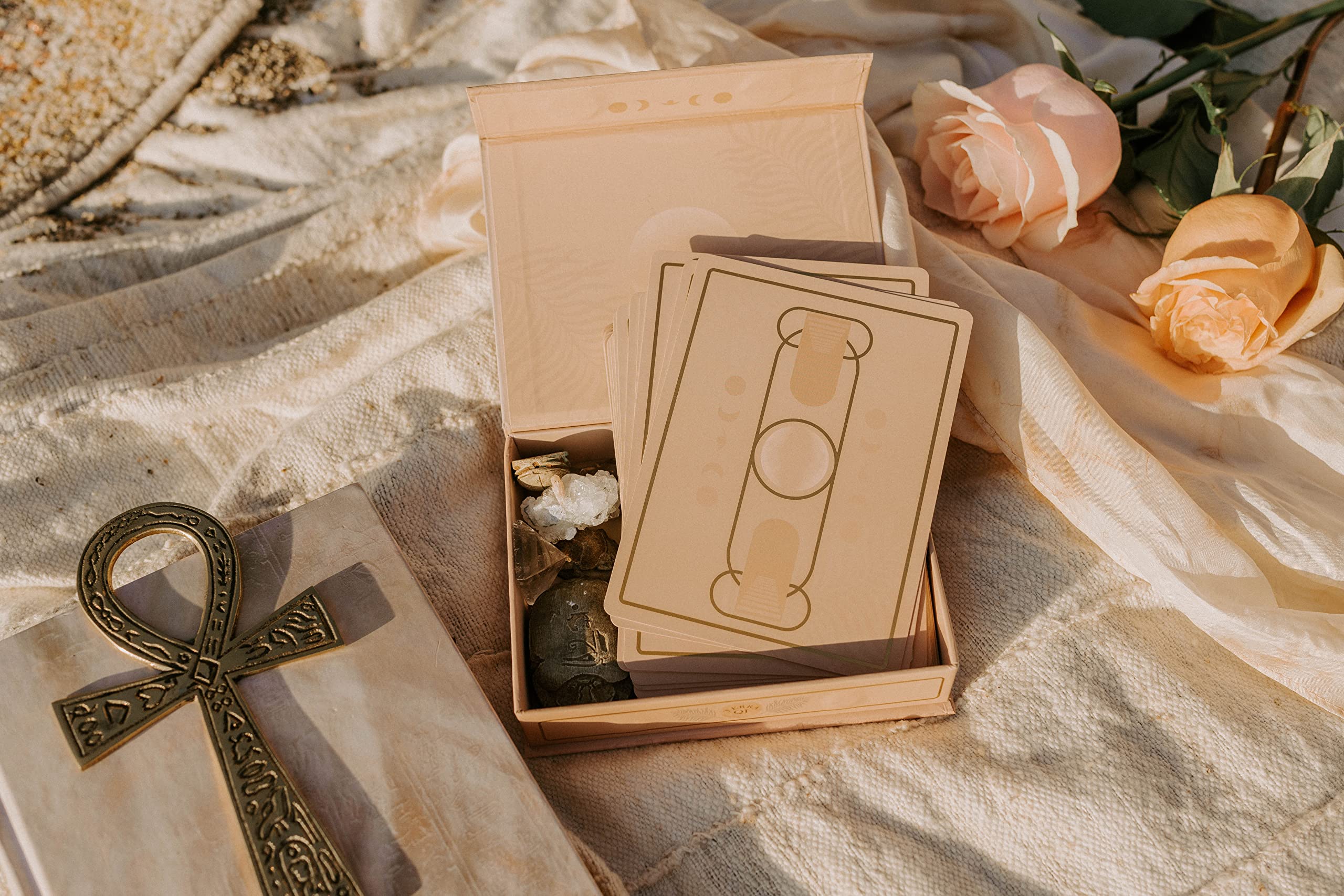 Terra Qi Goddess Oracle | Gold Foil 44 Card Deck with