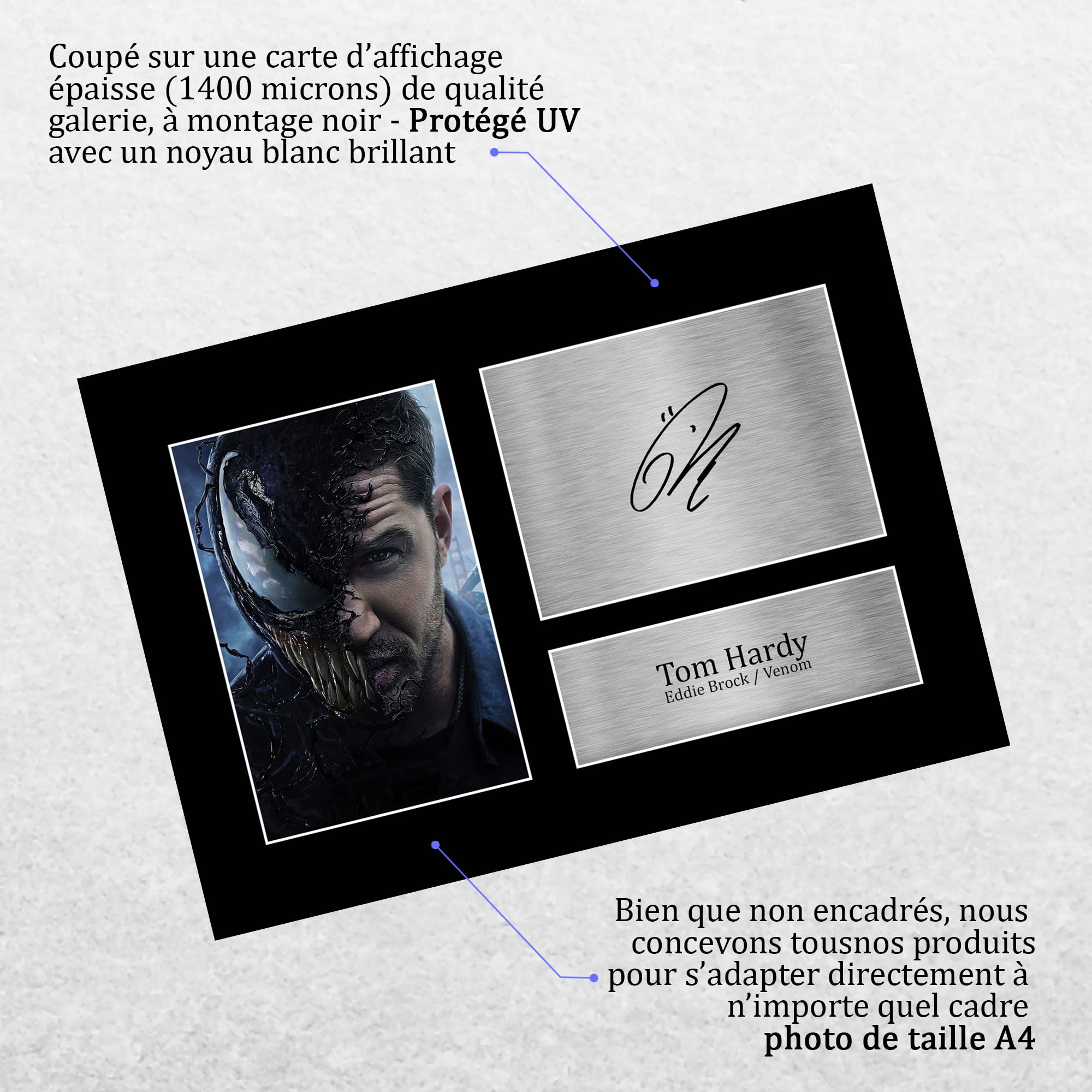 Tom Hardy Venom Autographe Photo Signée A4 Cadeaux Cinéma