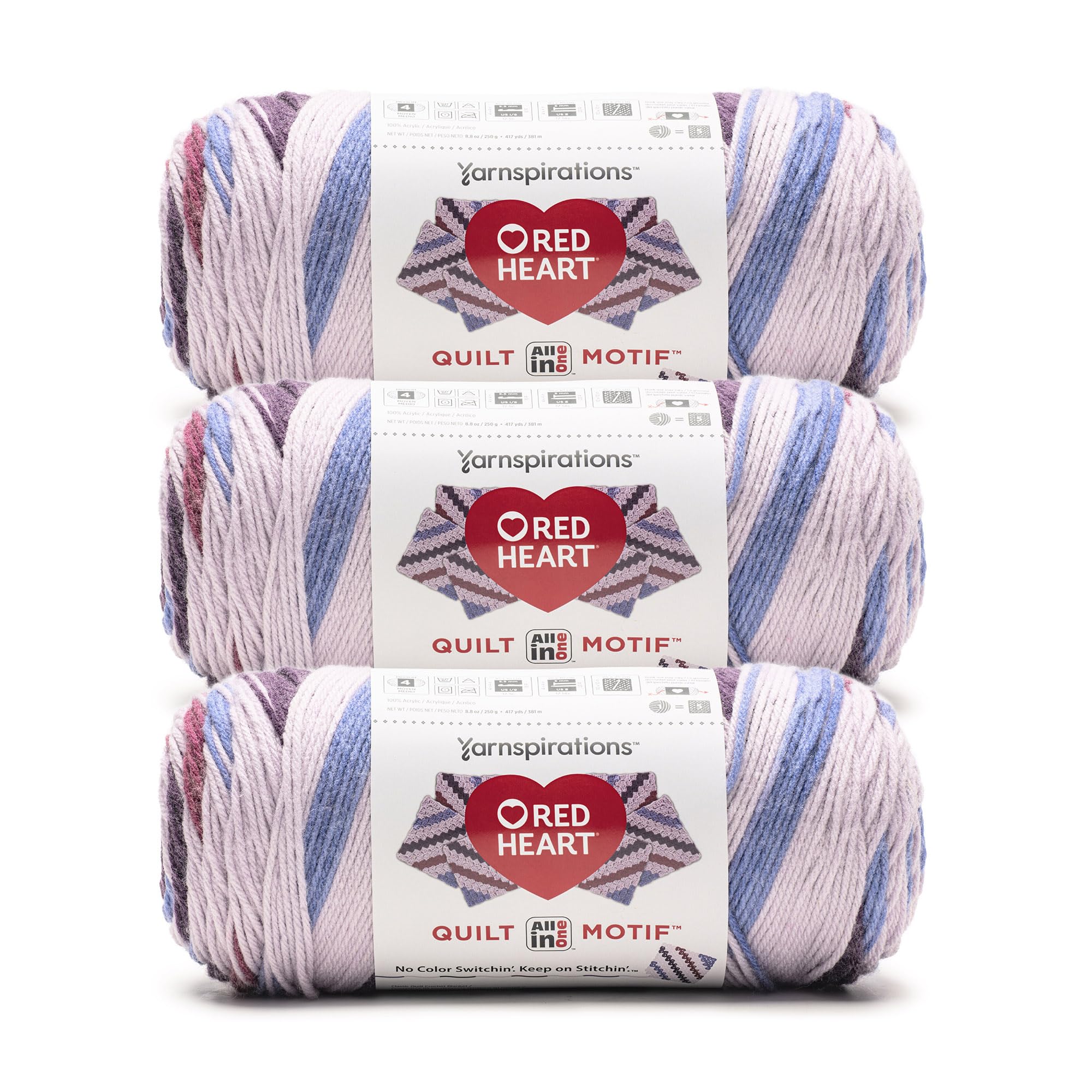Fil époque tout en un lot de 3 pelotes 250 g acrylique peigné #4 fil pour courtepointe et crochet
